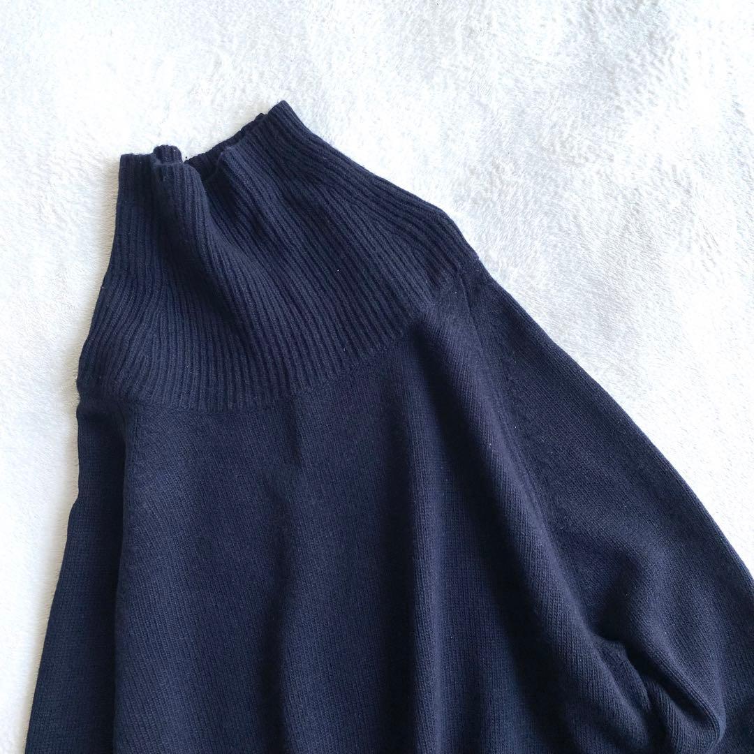 【美品✨】Plage ウールカシミヤ　リブヨークラグランプルオーバー　ネイビー