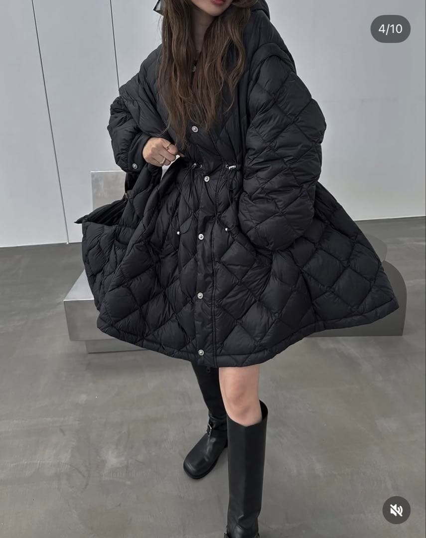 willfully×TAIONコラボ ダウンコート ブラックS