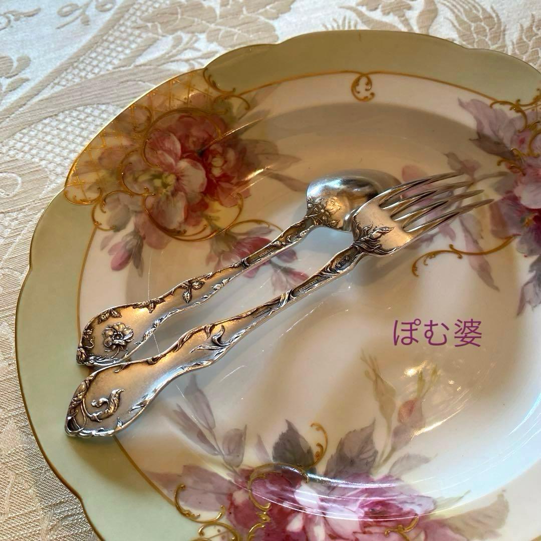 【米国／リード＆バートン】純銀／カトラリー 「５つの花」３本セット×2組