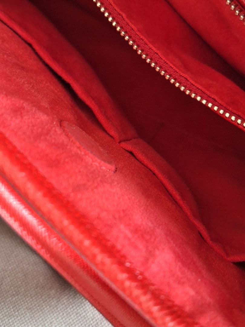 極美品　コーチ 赤 レザーハンドバッグ