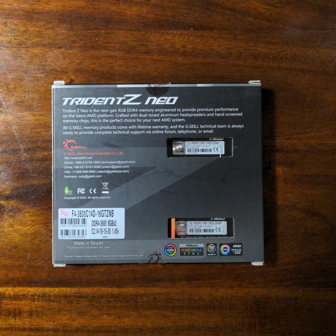大幅値下げ美品 G.SKILL TridentZ Neo 16GB CL14