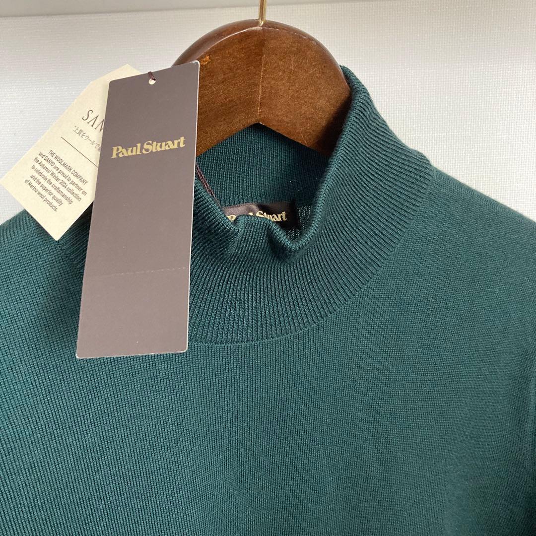 新品Paul Stuart メンズハイネックセーター メリノウール L グリーン