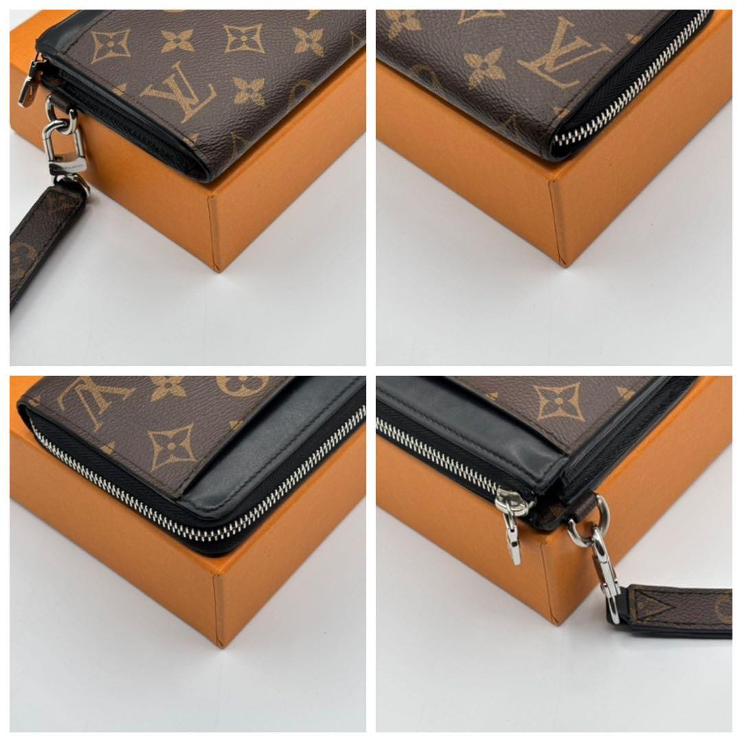 新品に近い ルイヴィトン ジッピー ドラゴンヌ モノグラム マカサー 長財布 黒