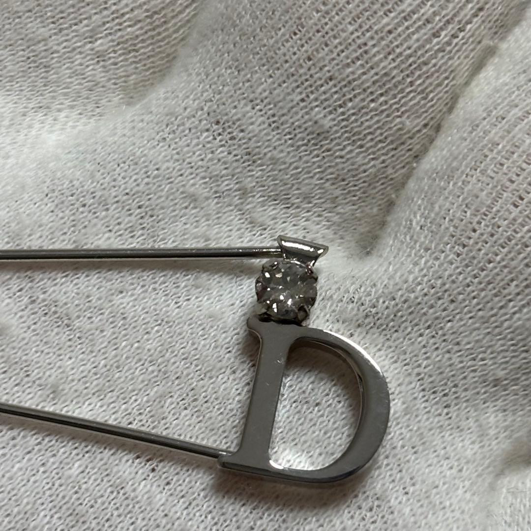 ［未使用級］現行　ディオール CD ICON ブローチ　安全ピン　クリスタル