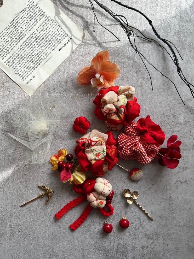 m*o様 七五三　七五三髪飾り　ヘッドドレス　着物髪飾り　リメイク髪飾り　061