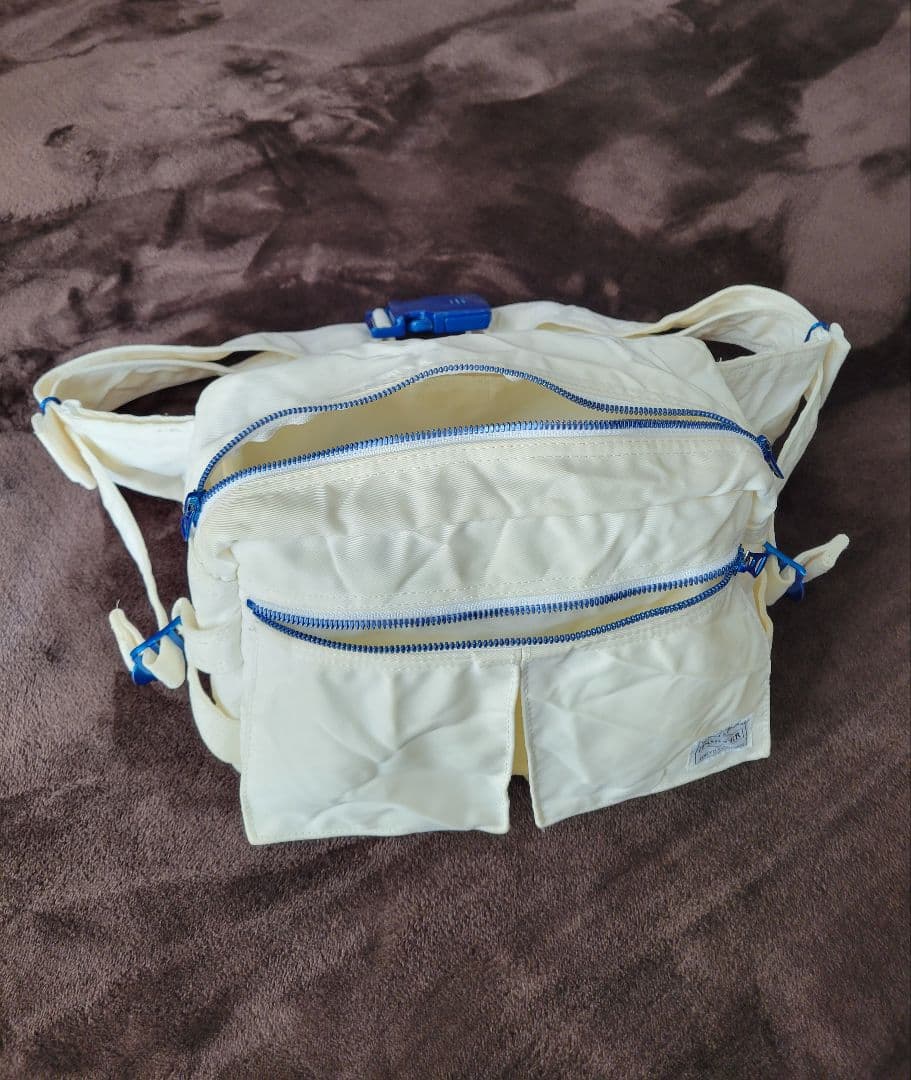 レア‼️白ナイロン★PORTER 近江チヂミ ウエストバッグ