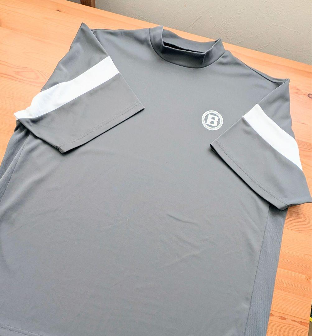 BRIEFING グレー 半袖 モックネックシャツ L