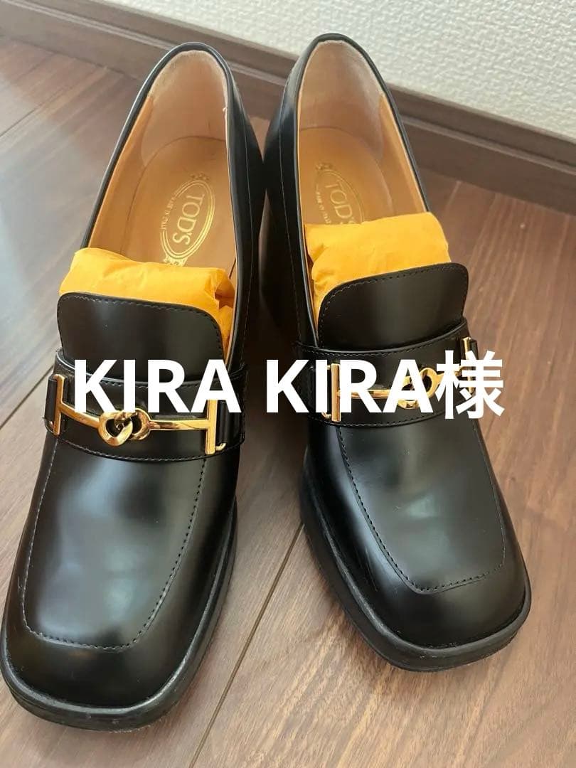 TOD'S 黒 ローファー 高ヒール ゴールド金具