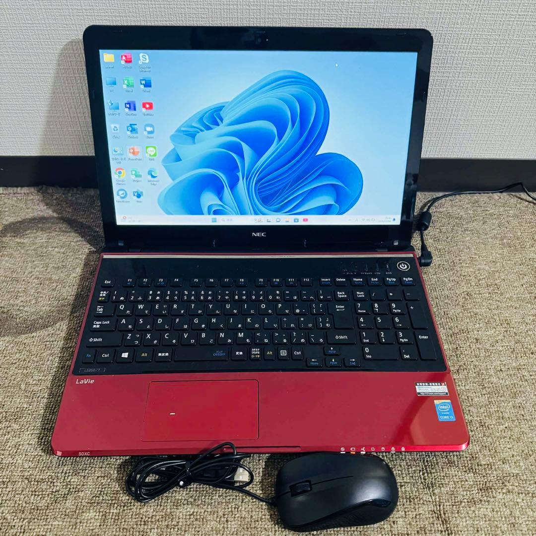 S224 NECノートパソコンWEBカメラSSD高速Windows11オフィス付