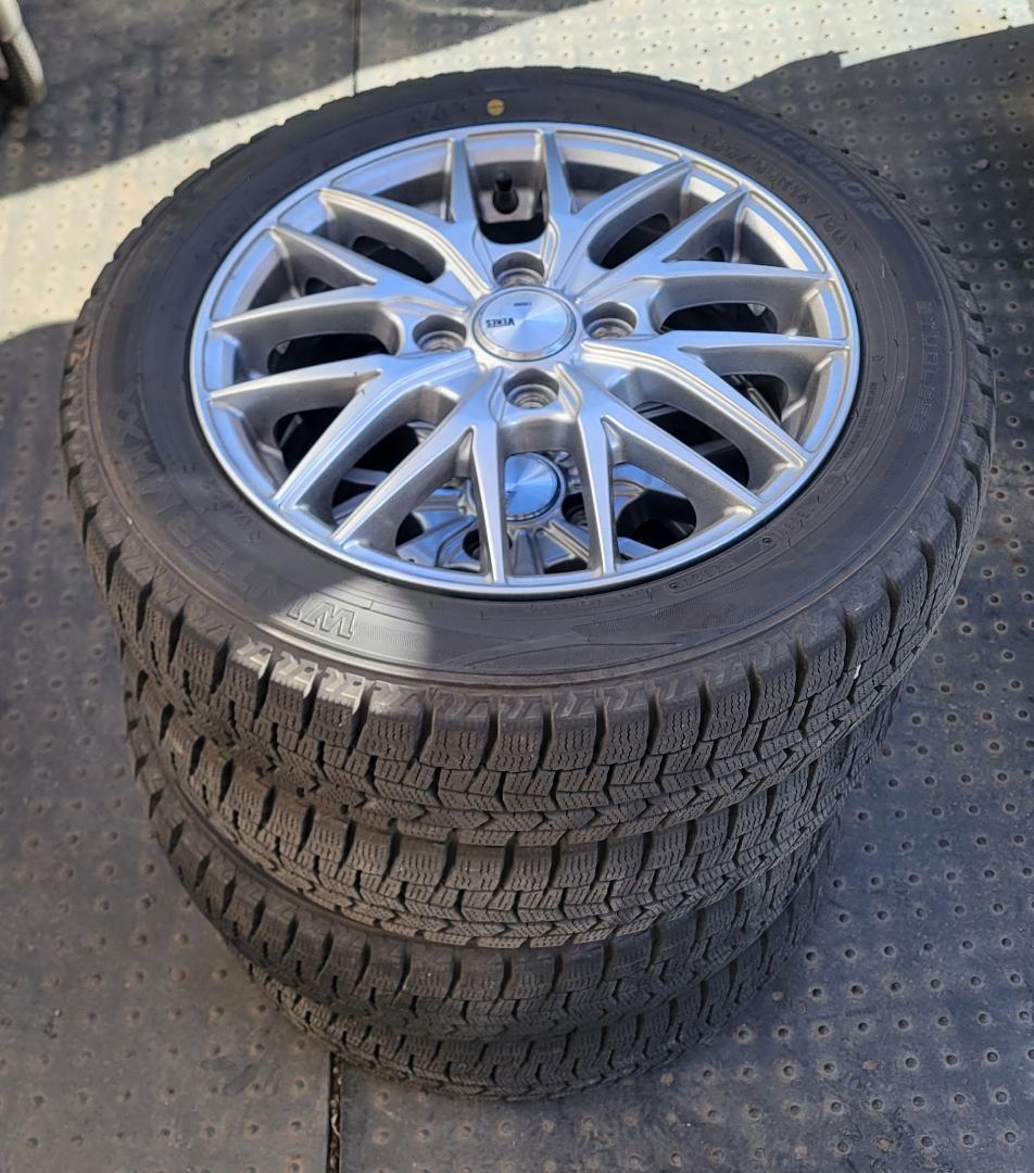 手渡し可■埼玉■社外14インチ＋バリ山スタッドレス 155/65R N BOX