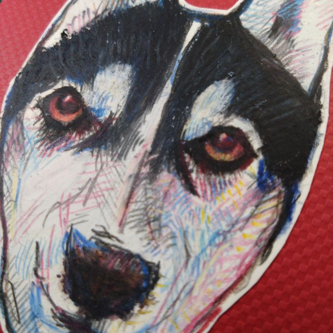 【ザビちゃん】【原画肉筆】ワンちゃん・ハスキー