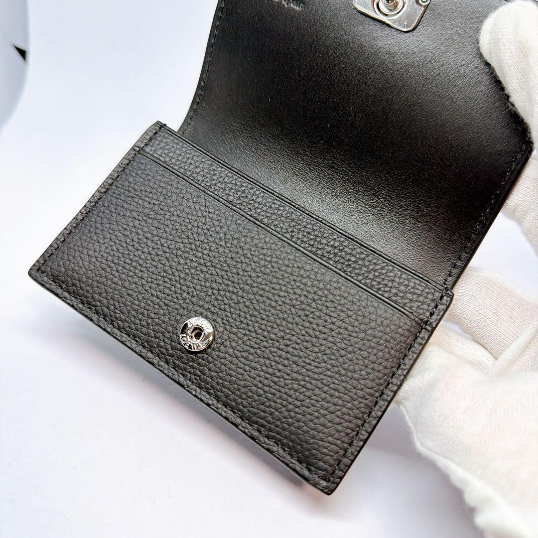 【極美品】LOEWE ロエベ アナグラム ビジネスカードホルダー シルバー