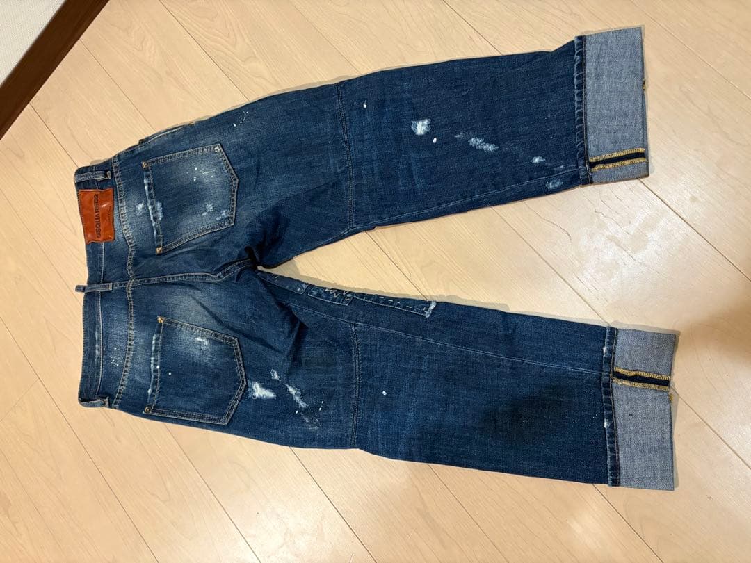 DSQUARED2 パッチワークデザイン ダークブルーデニム