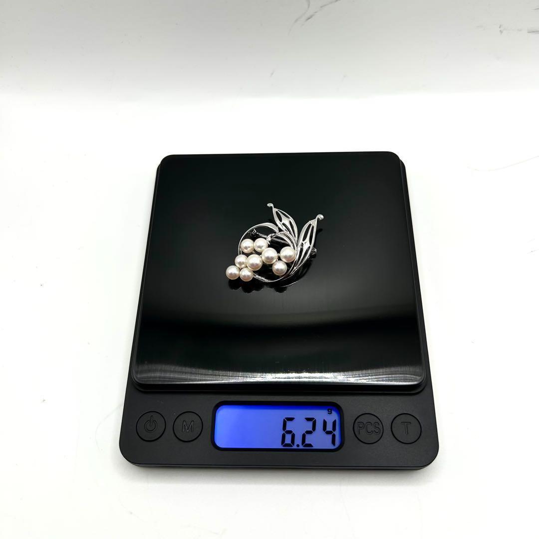 極美品✨MIKIMOTO ミキモト アコヤパール　ブローチ　シルバー M刻印