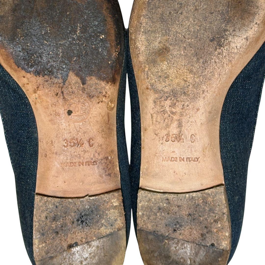 CHANEL シャネル カメリア デニム パンプス 35 1/2