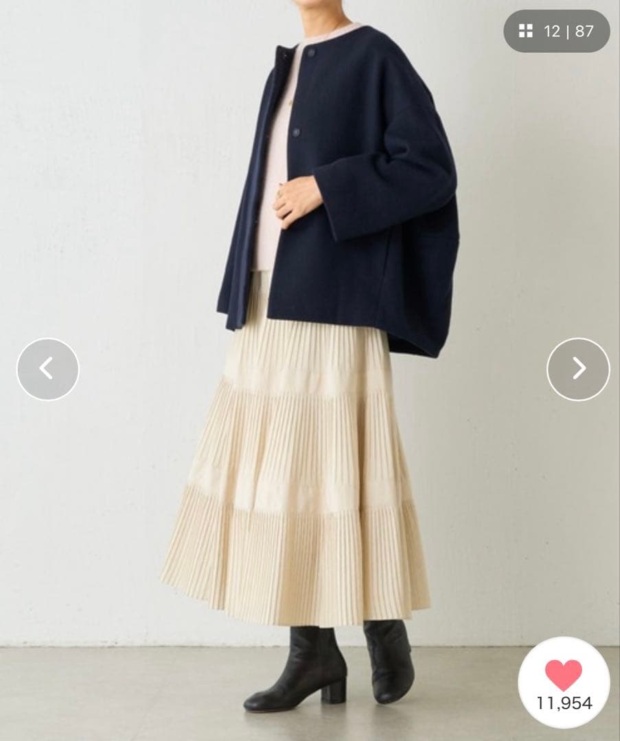 BEARDSLEY プリーツスカート ベージュ フリーサイズ