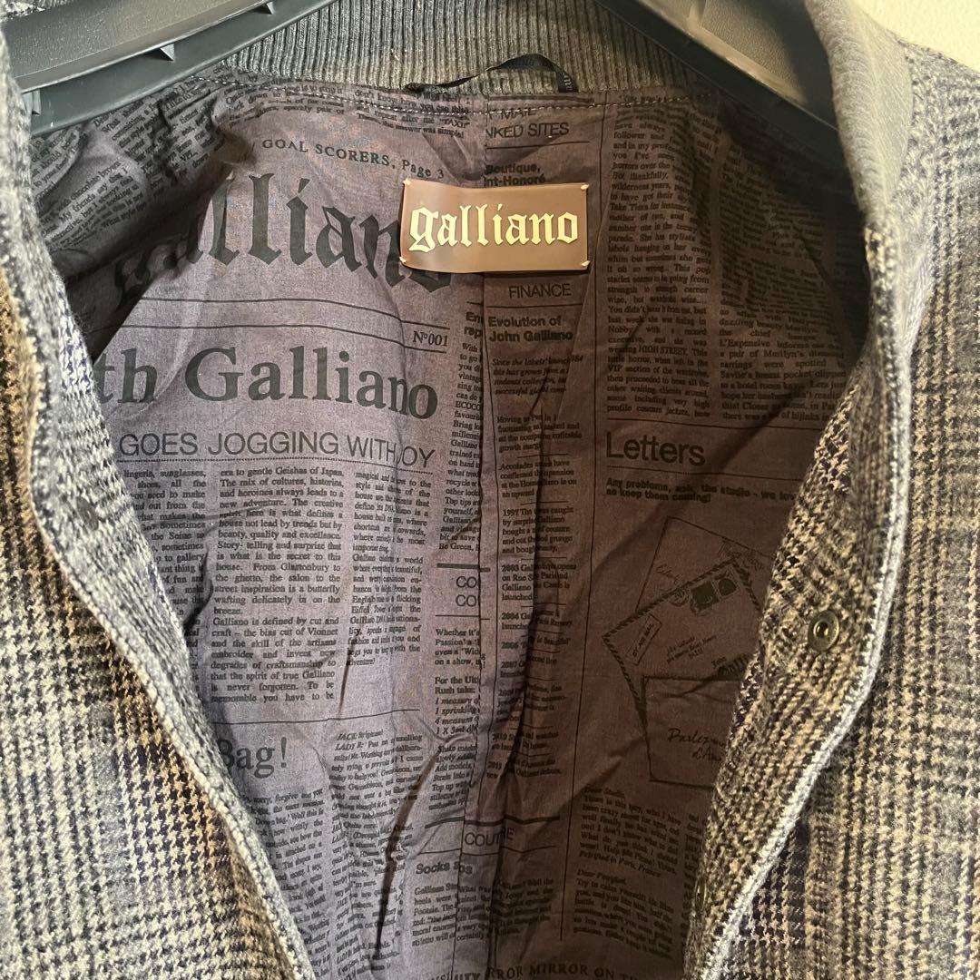 John Galliano グレー チェック柄 ブルゾン
