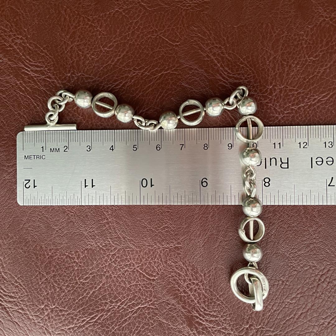 ビンテージシルバー925ブレスレット メキシコ製 ボールチェーン TAXCO