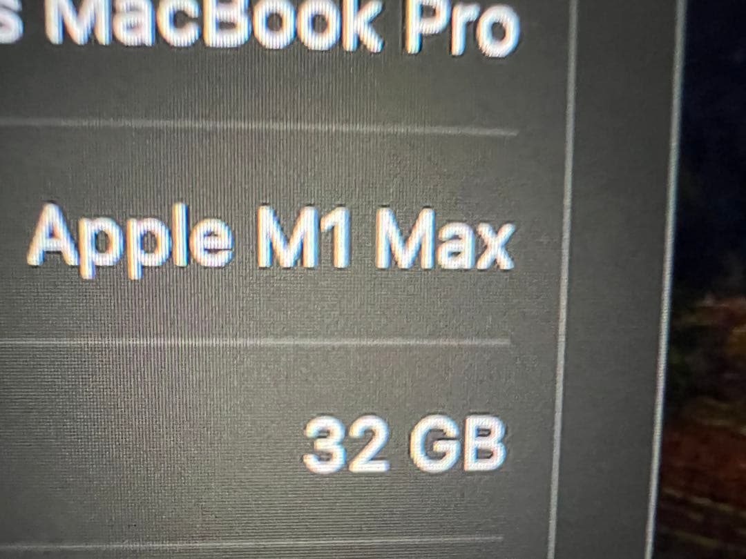 14インチ MacBook Pro m1maxバッテリー98%