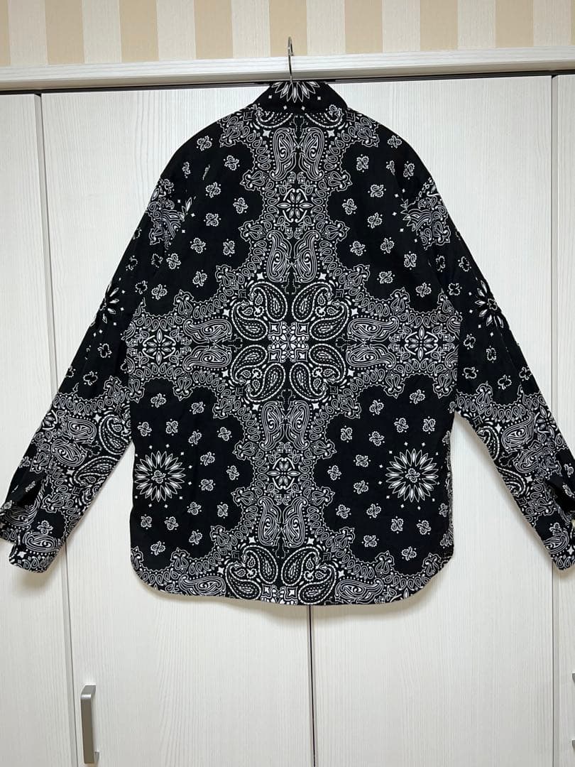 オアハカ　oaxaca スタンドカラーシャツ　ペイズリー　ブラック　別注　超美品