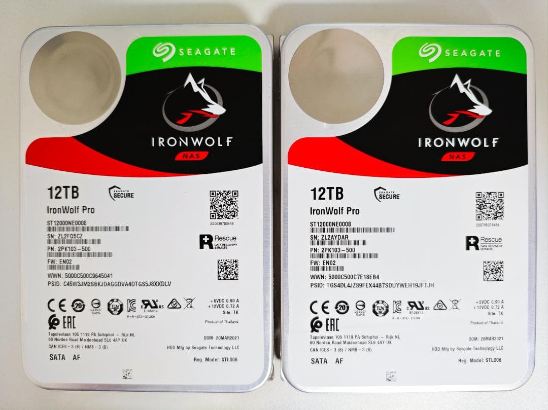 Seagate 3.5インチ内蔵HDD 12TB 2台セット