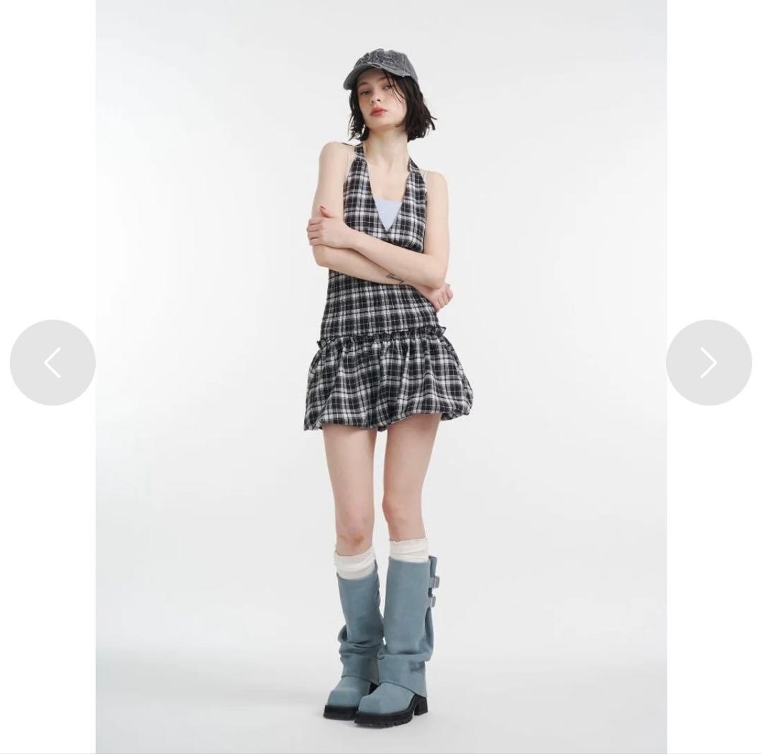 joubie バックル付きロングブーツ ライトブルー