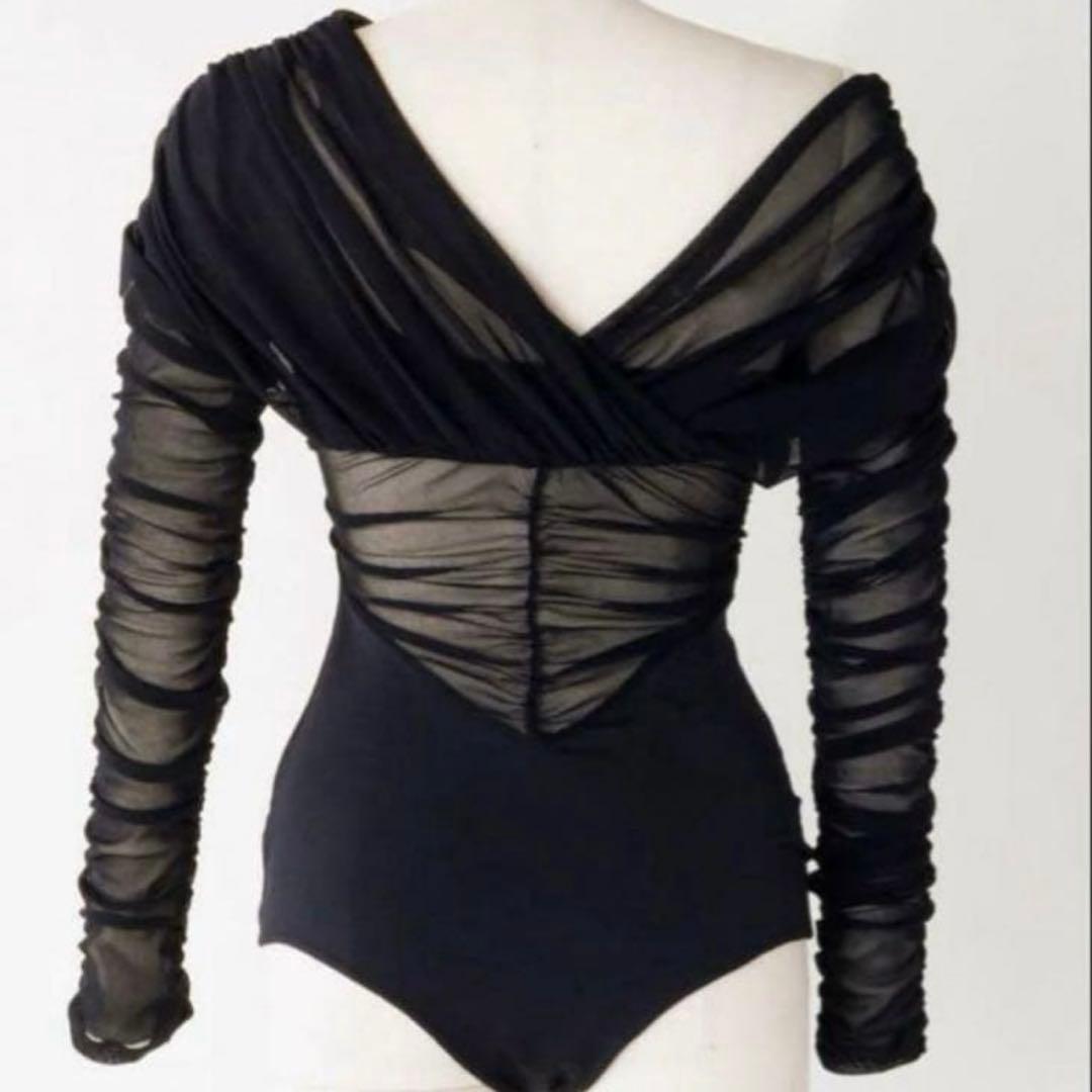 トップス FETICO NYLON JERSEY GATHERED BODYSUIT