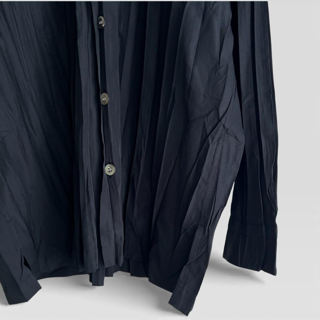 ISSEY MIYAKE MENイッセイミヤケメンプリーツ ノーカラーシャツ S