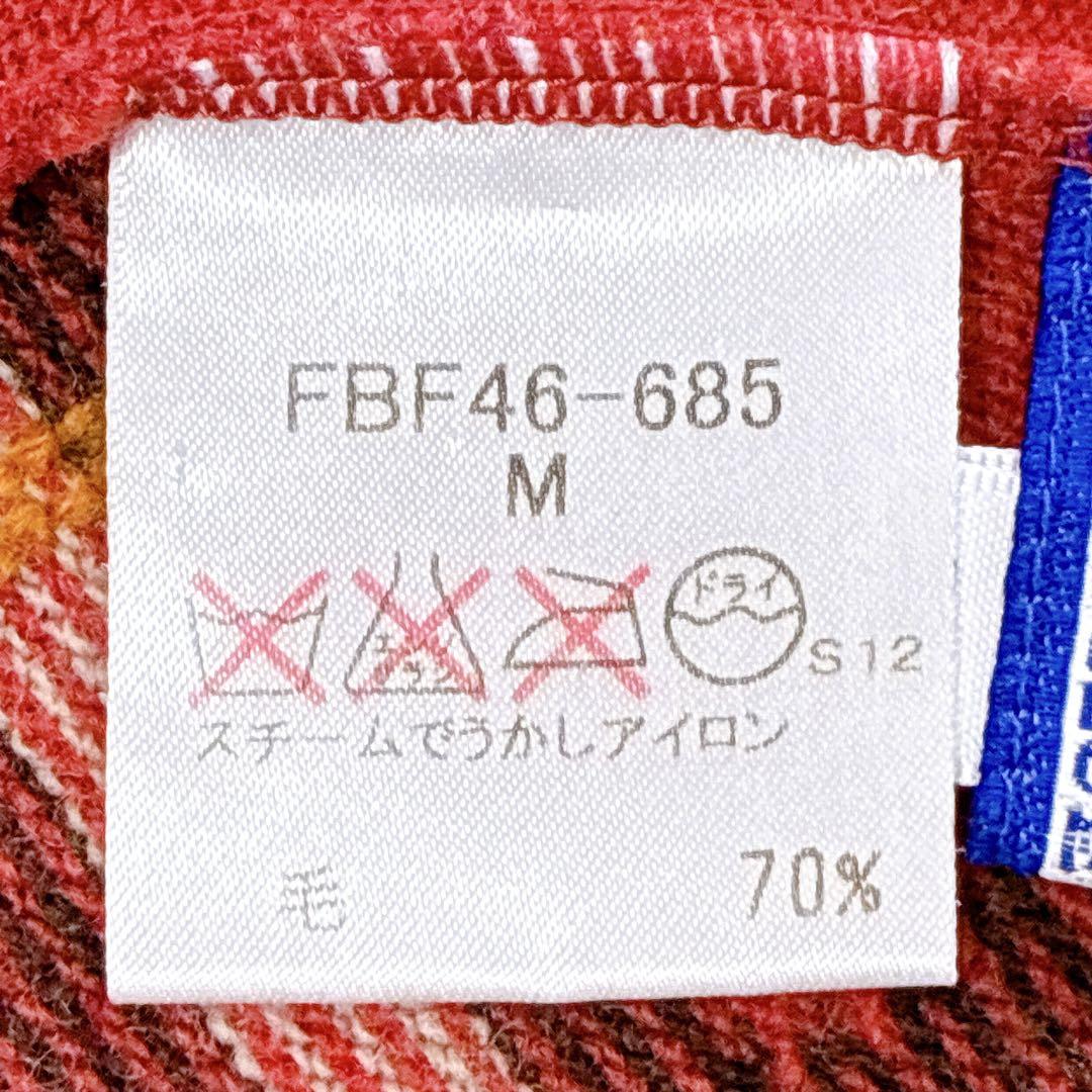 バーバリー◇ブルーレーベル【M】タートルネックニットセーター メガチェック柄 赤