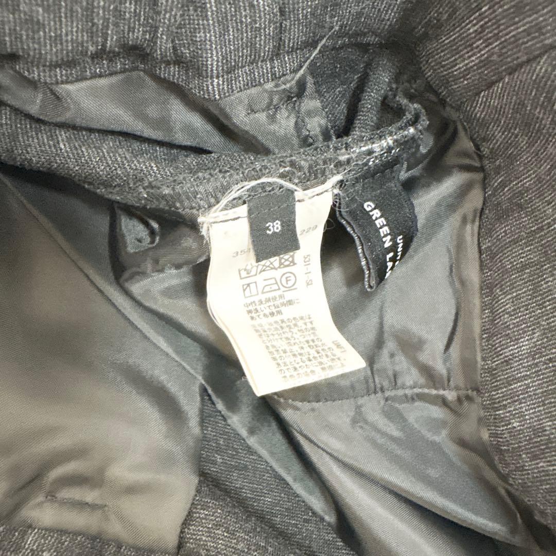 ☆極美品☆グリーンレーベルリクラシング パンツスーツ ノーカラー ストレッチ M