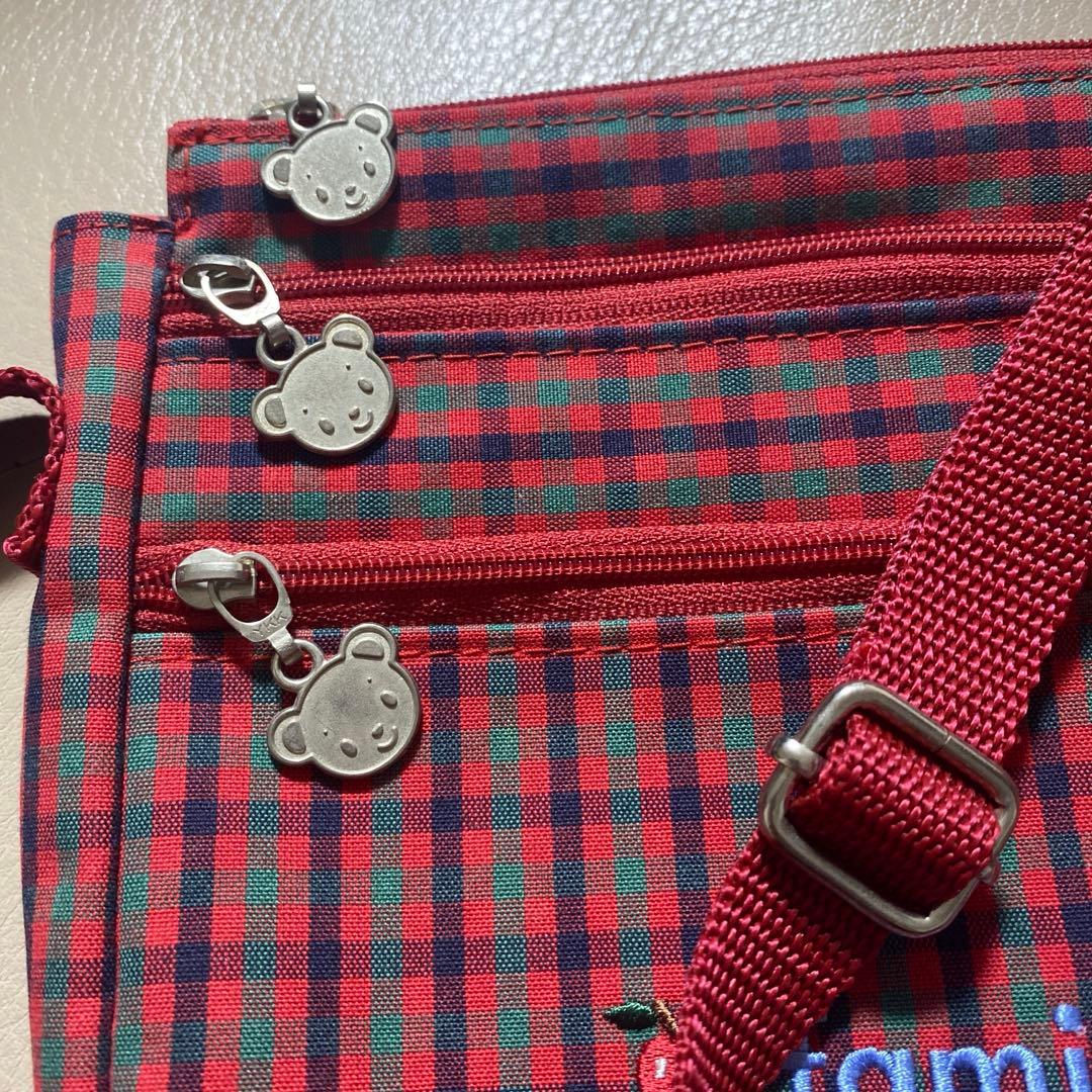☆未使用☆ファミリア 限定ショルダーバッグ レア 赤チェック サコッシュ
