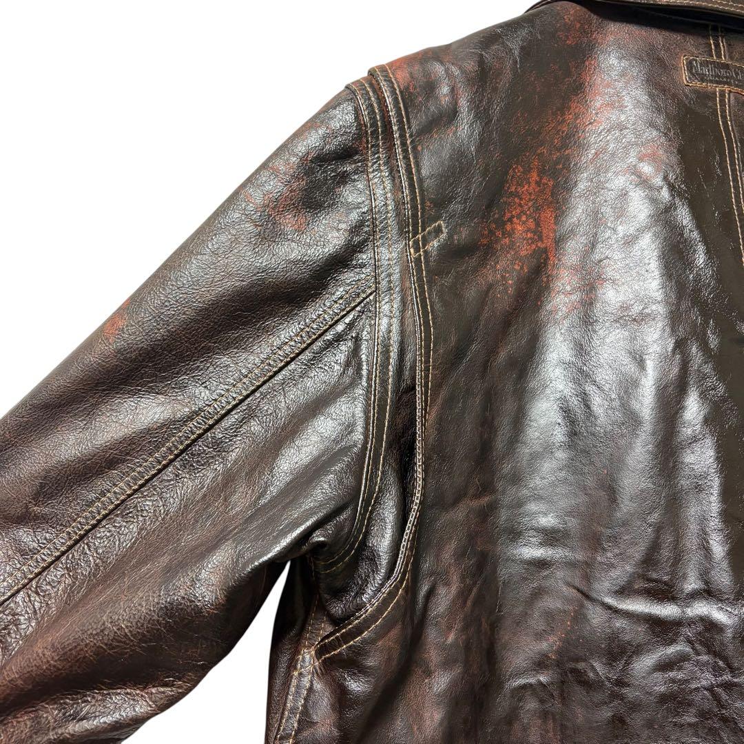 激シブ極上カーフスキンMarlboroClassicsレザージャケットカーコート