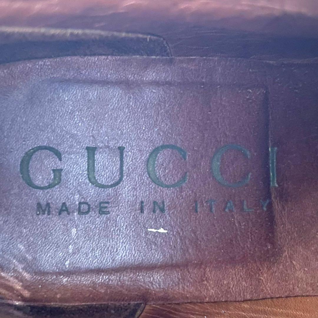 極美品　希少モデル　グッチ　マウンテンブーツ　レースアップ　レザー　黒　23