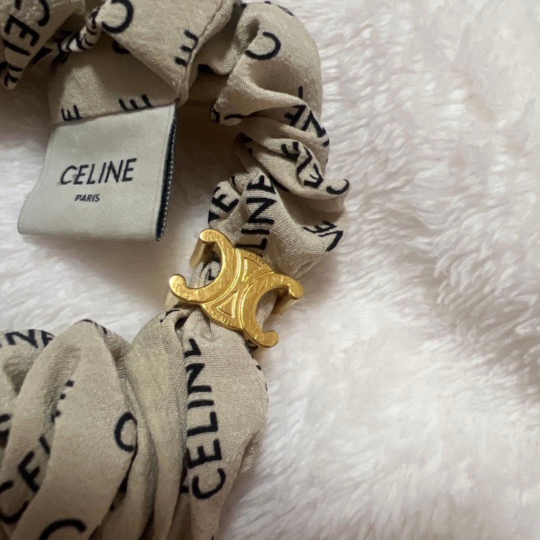 CELINE レイユール シュシュ ゴールドフィニッシュ ブラス＆シルク