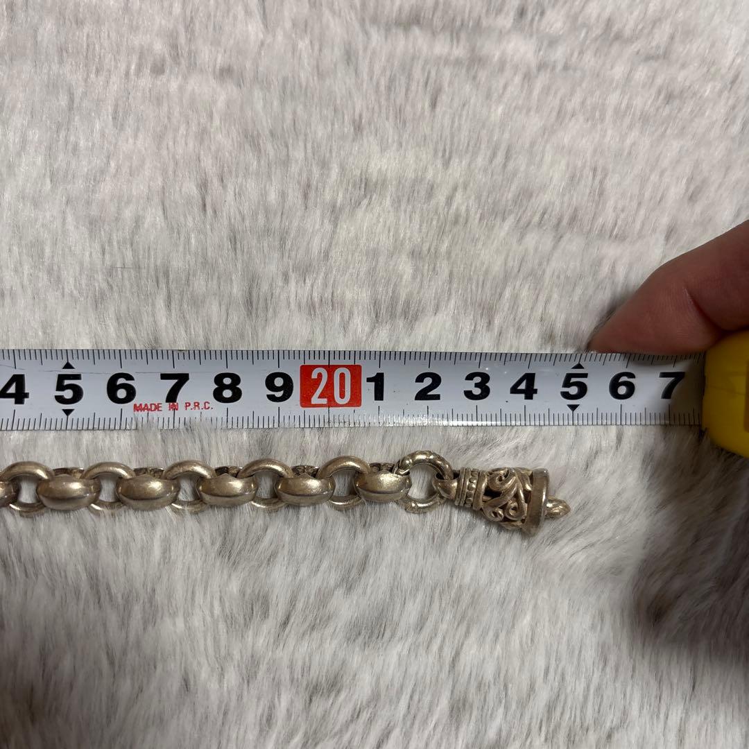 シルバー チェーンブレスレット ベル型チャーム付き