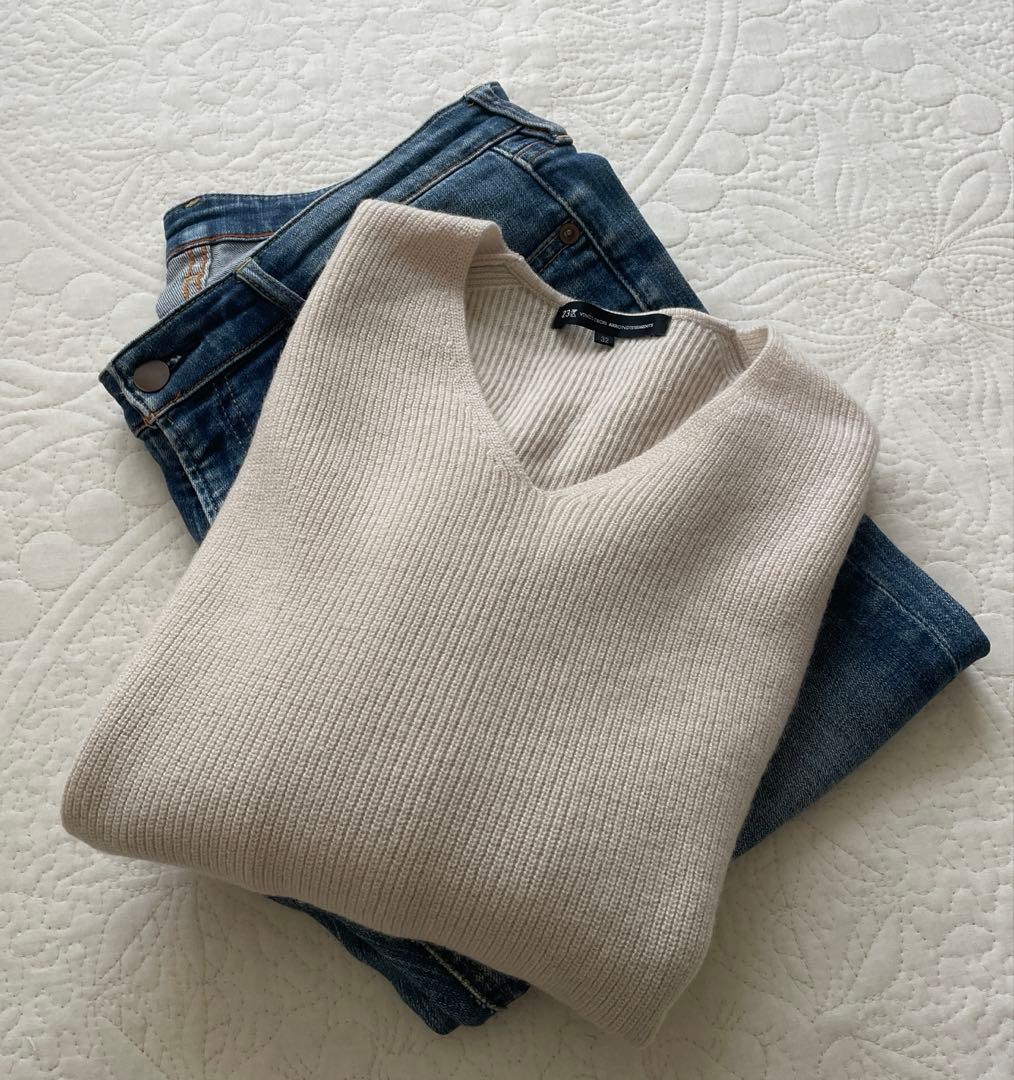 未使用　オンワード樫山　23区　洗えるウールカシミヤ　シンプル上質ニット