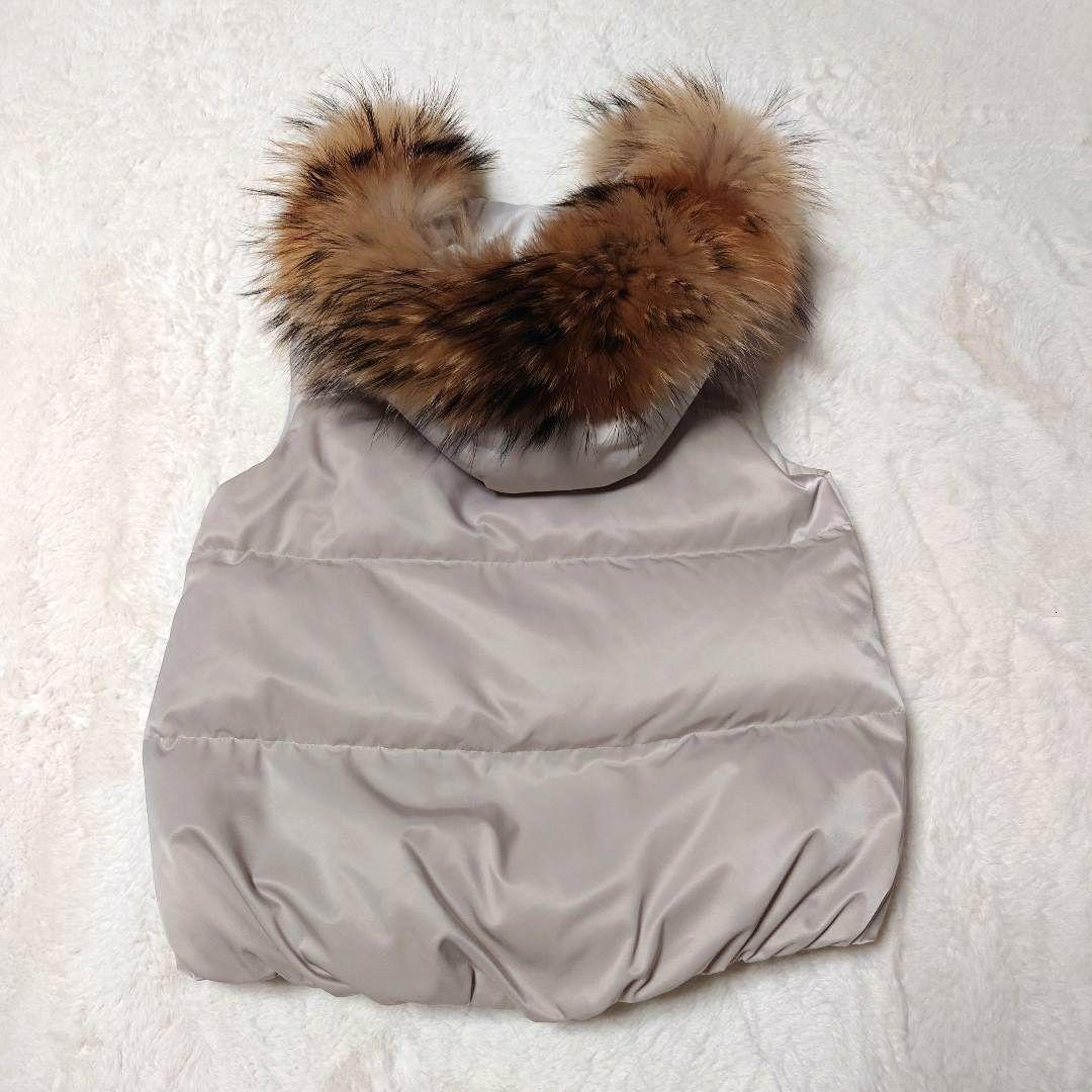 【極美品】セオリー theory ダウン ベスト ファー ダブルジップ ラクーン