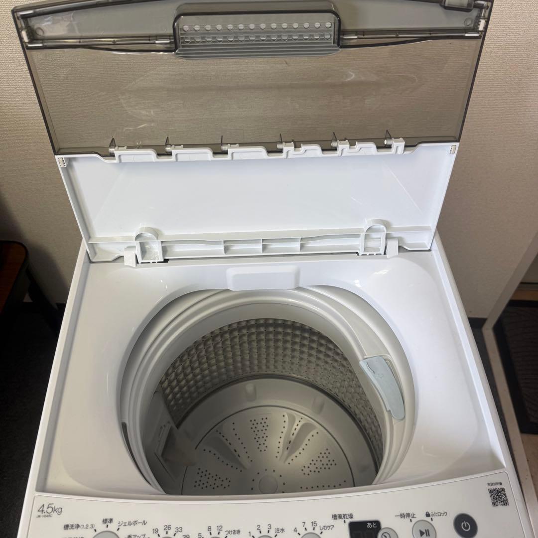 【美品】Haier 縦型洗濯機 4.5kg 本体　JW-HS45C 2024年製