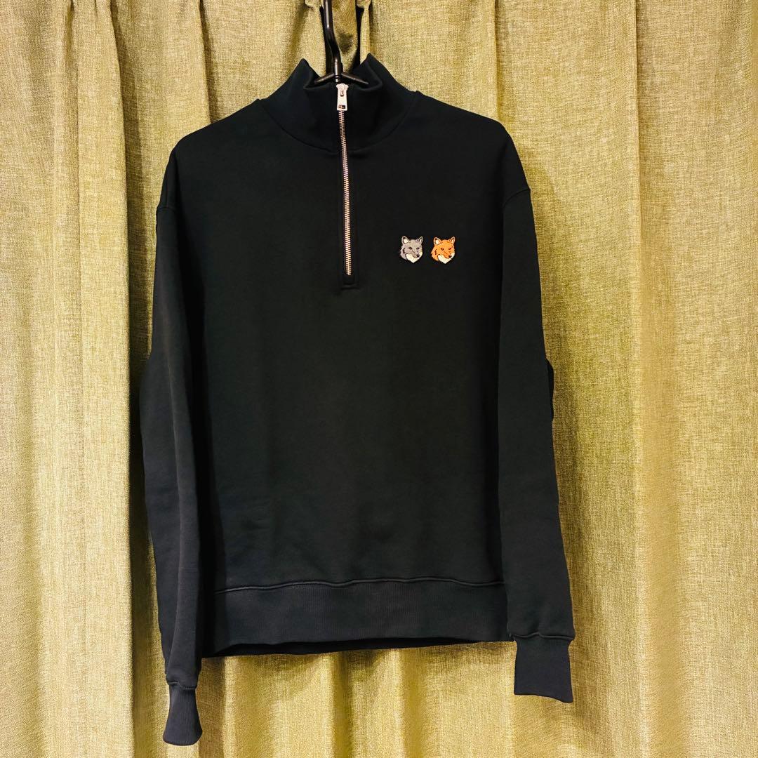 【値下げ】メゾンキツネ　ダブル ボールド ハーフジップ スウェットシャツ　M