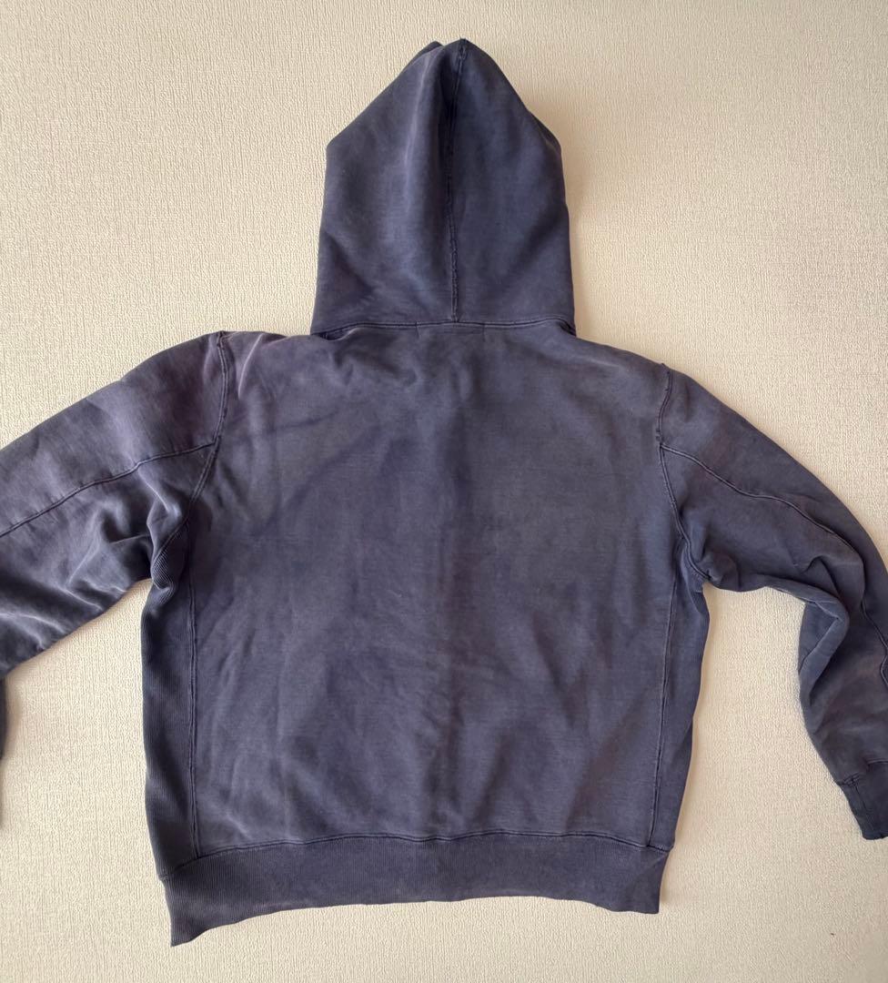 おの　REMIRELIEF ジップパーカー XL フェード ナス紺