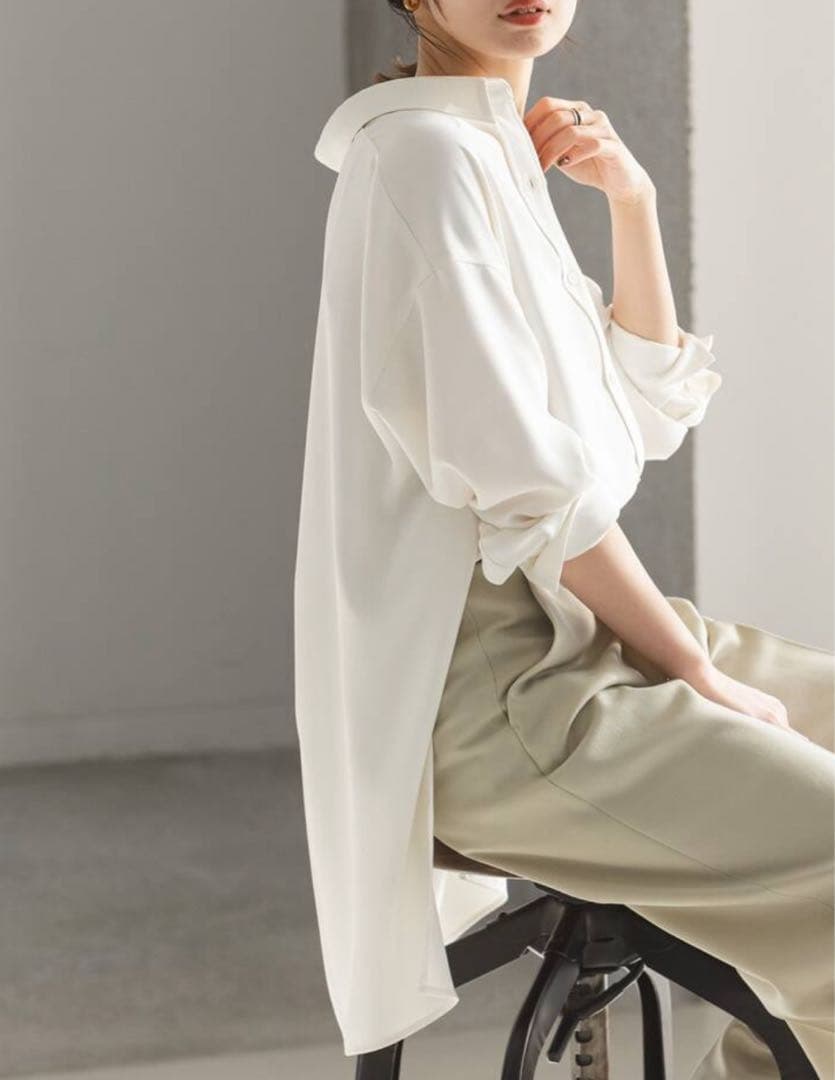 NOBLE シーズンカラープレーンシャツ ホワイト