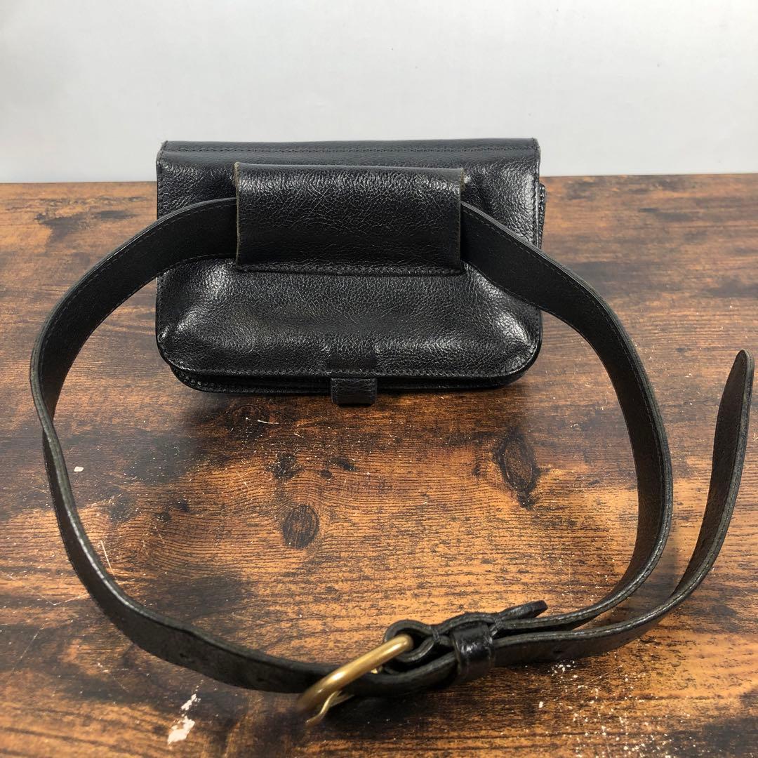 イルビソンテ ウエストポーチ ウエストバック レザー ブラック