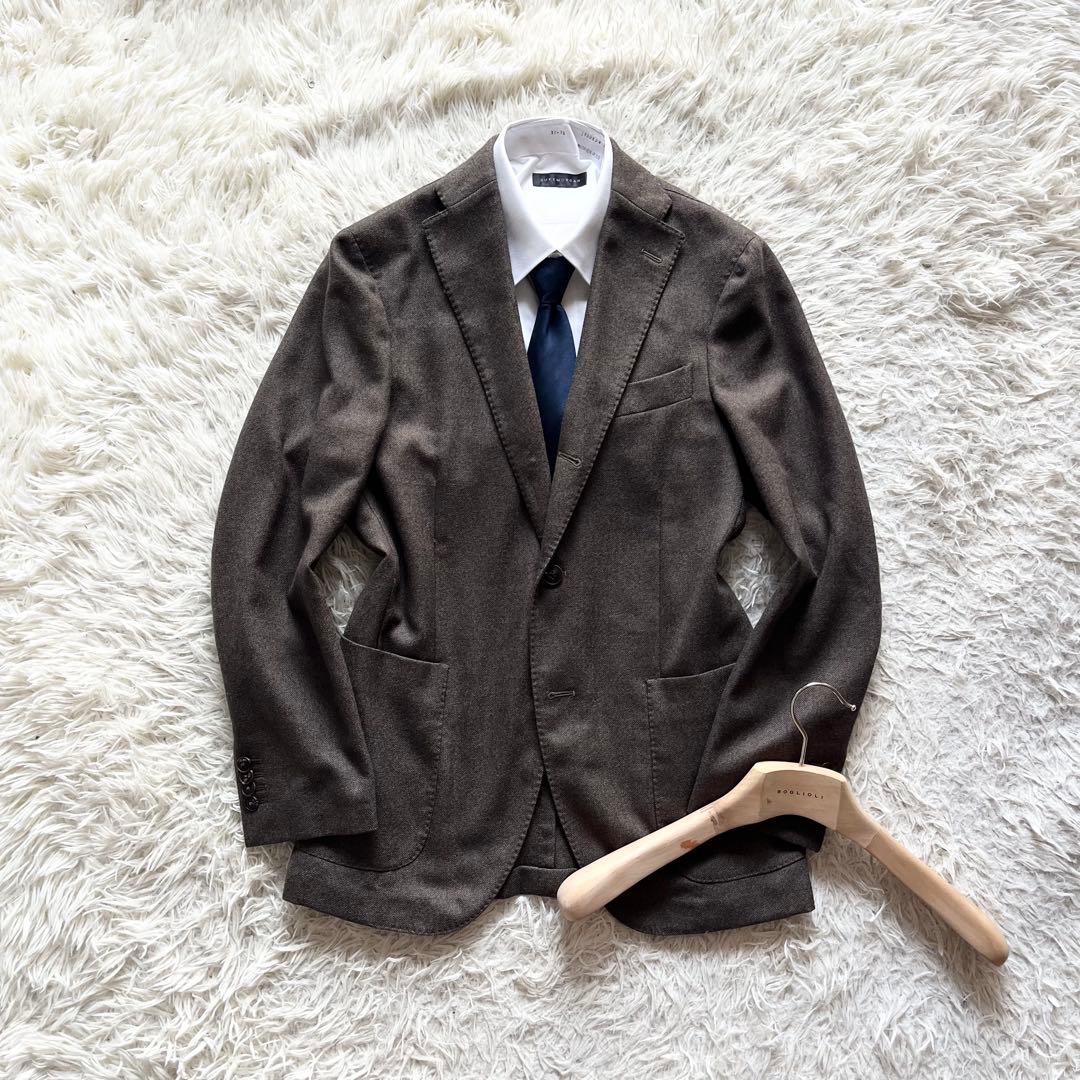 <極美品>BOGLIOLI K.JACKET ブラウン ウール ジャケット 44