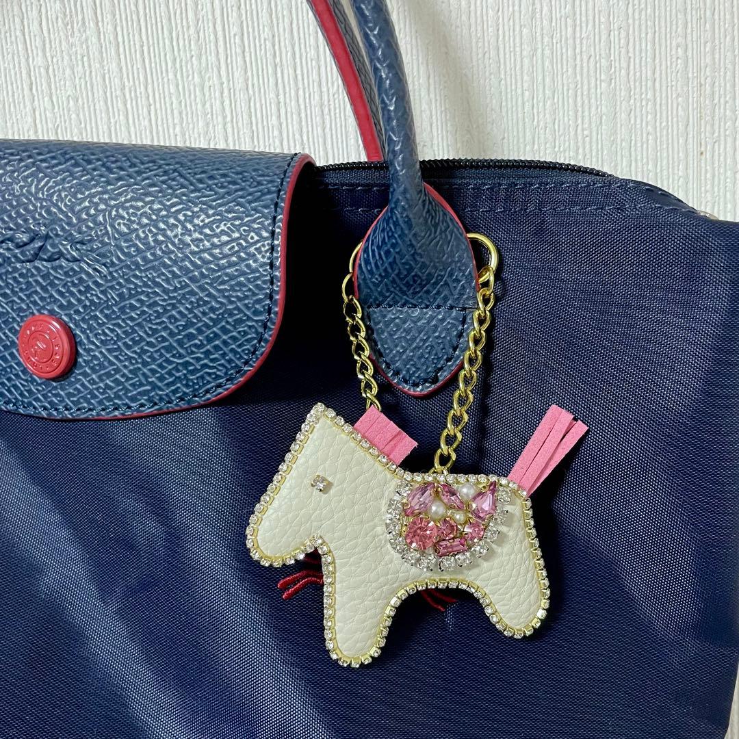 馬　ビーズ刺繍ブローチ　ブローチ　バッグチャーム　2way ポニー　ロデオ