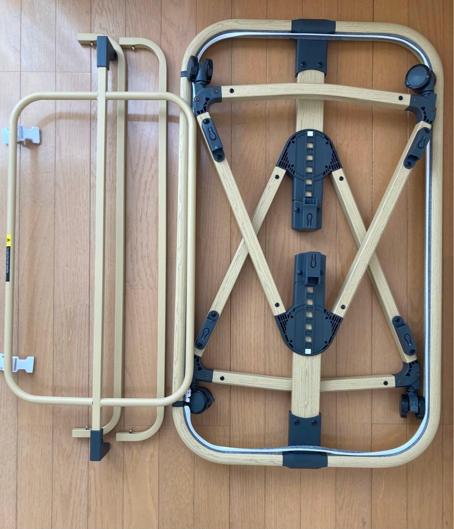 【美品】HZDMJ折りたたみベビーベッド グレー