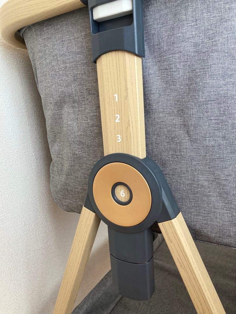 【美品】HZDMJ折りたたみベビーベッド グレー