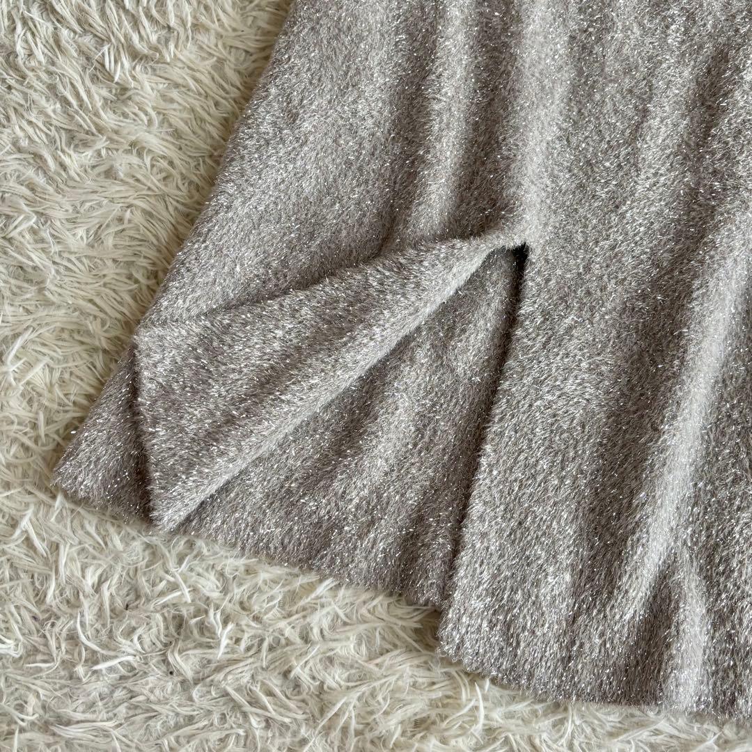 ラブティックボンボン ラメ シャギー ニットスカート フリー