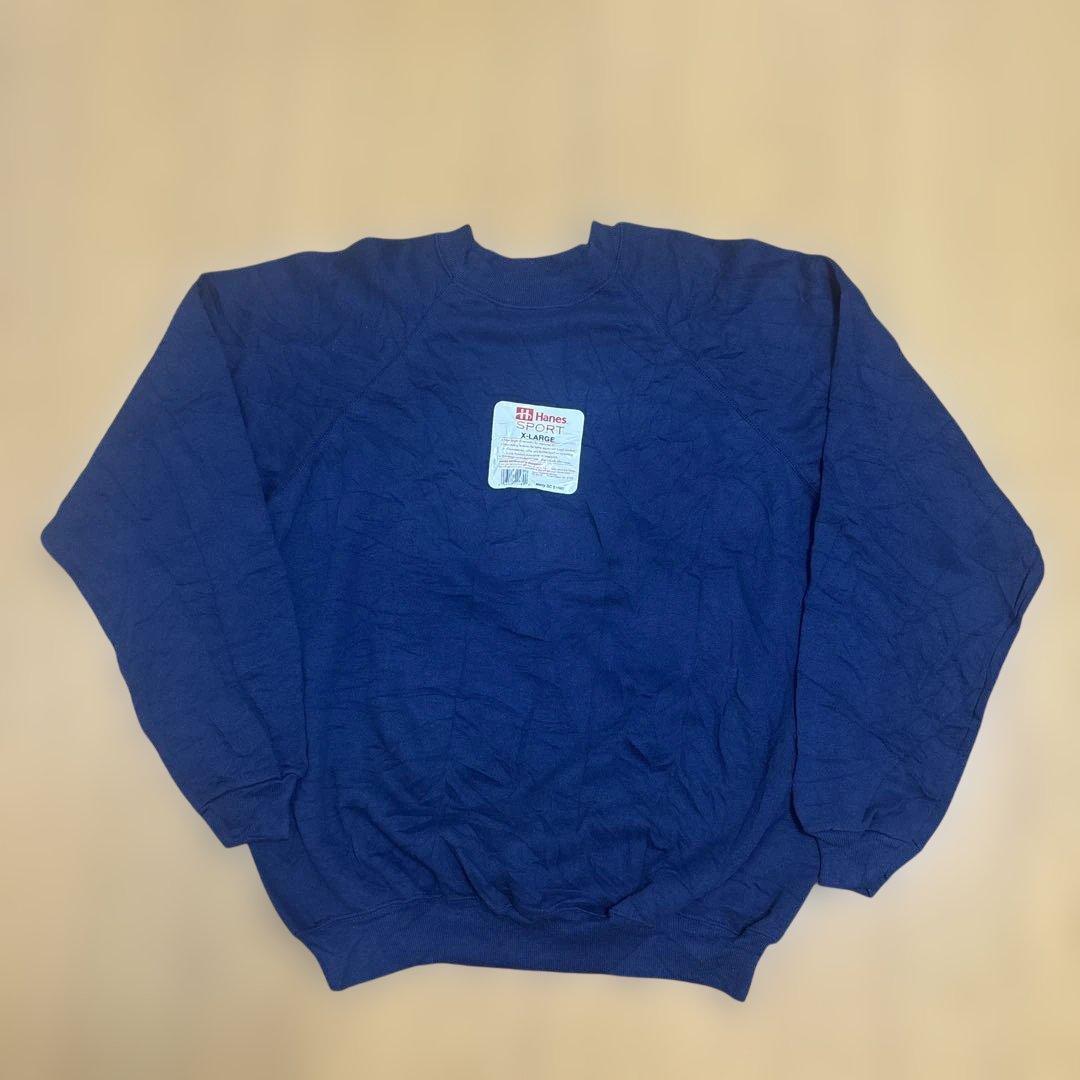 新品 80s Hanes ヘインズ ラグランスウェットXL USA製 ネイビー