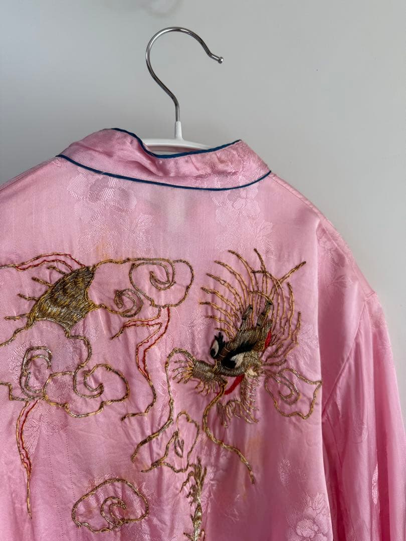 50s サテンチャイナトップス スカシャツ ピンク toro vintage