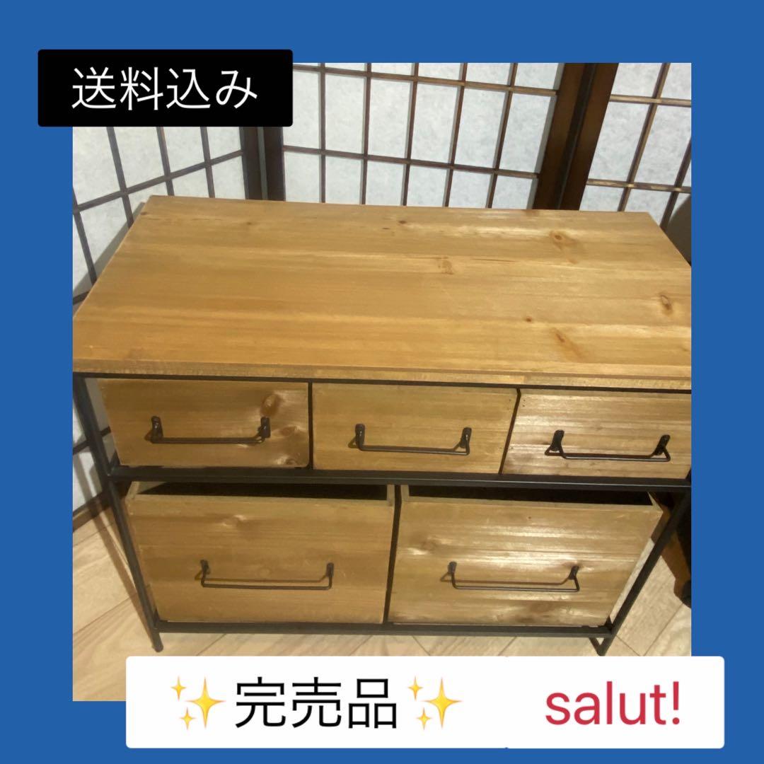 ✨完売品✨　salut!サリュ　WEB限定アイアンウッド5ドロワーマルチラック